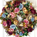 Muted Fall Peony and Hydrangea Wreath: Farmhouse Autumn Decor