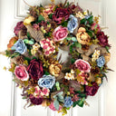 Muted Fall Peony and Hydrangea Wreath: Farmhouse Autumn Decor