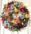 Muted Fall Peony and Hydrangea Wreath: Farmhouse Autumn Decor