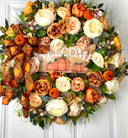 Fall Pumpkin Floral Peony-Ranunculus Wreath