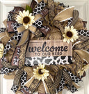 Everyday Cow Wreath Front Door, Welcome to our Herd, Farmhouse Wreath for Every Season