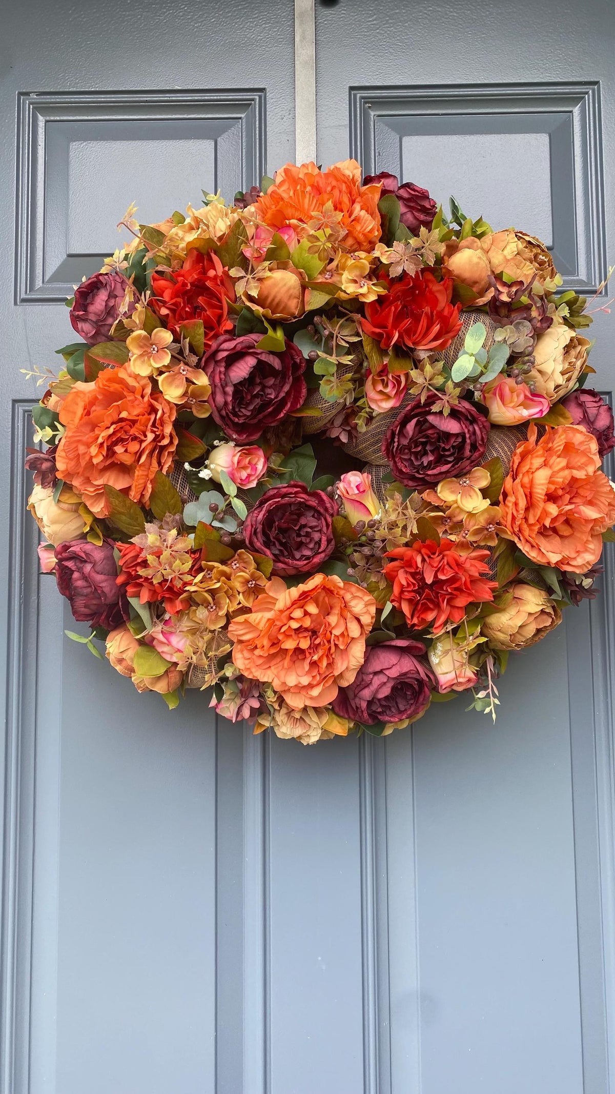 Fall Peony and Hydrangea Wreath: Farmhouse Autumn Decor