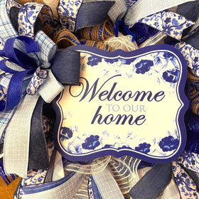 10" Blue Floral Welcome to our Home
