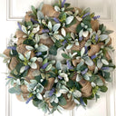 Lambs Ear Burlap Wreath, Everyday wreath with options