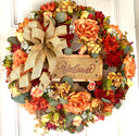 Personalized fall floral Wreath: Farmhouse Autumn Decor