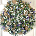 Lambs Ear Burlap Wreath, Everyday wreath with options