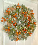 Lambs Ear Burlap Wreath, Everyday wreath with options