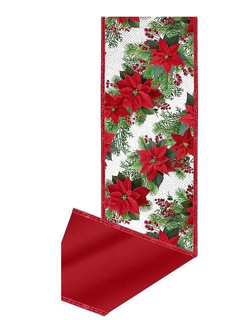 2.5" x 10yd Poinsettia Garland/Fused