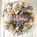 Fall Floral Front Door Wreath, Deco Mesh, Welcome