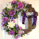 He is Risen Spring Wreath, Purple Easter Wreath, Spring Cross Wreath, Front Door Spring Wreath