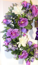 He is Risen Spring Wreath, Purple Easter Wreath, Spring Cross Wreath, Front Door Spring Wreath