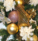 Rose Gold Christmas Wreath: Elegant Golden Holiday Decor
