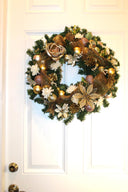 Rose Gold Christmas Wreath: Elegant Golden Holiday Decor