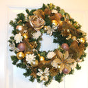 Rose Gold Christmas Wreath: Elegant Golden Holiday Decor