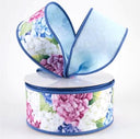2.5" Double Sided Fused Hydrangea Ribbon (10 Yards)