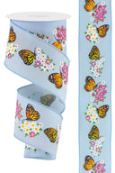 2.5" Light Blue Butterfly Ribbon (10 Yards)