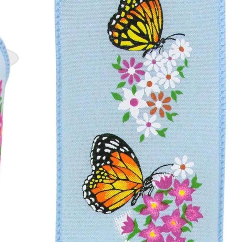 2.5" Light Blue Butterfly Ribbon (10 Yards)