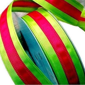 1.5" Lime and Red Christmas Ribbon (50 Yards)