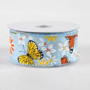 1.5" Light Blue Butterfly Ribbon (10 Yards)