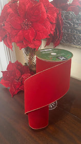 5-inch Red Velvet Ribbon, 25 Yard Roll