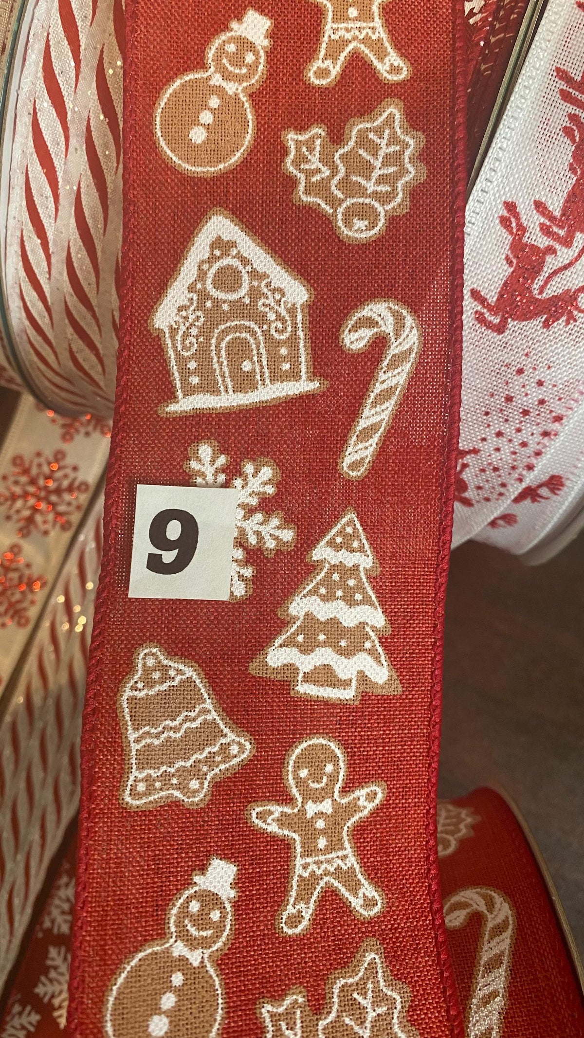 Red and White Christmas Wired Ribbon Collection, 10 Yard Roll