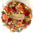 Personalized fall floral Wreath: Farmhouse Autumn Decor