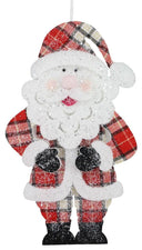 Plaid Santa Wreath Attachment 15.75 in x 9 in