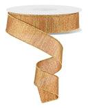 Copper Gold Ribbon-Woven Metallic Lines 1.5" (10 Yards)