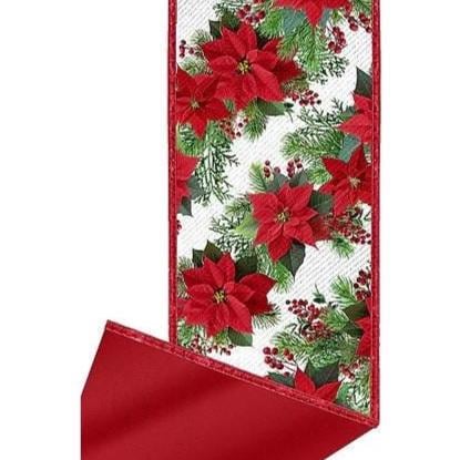 2.5" x 10yd Poinsettia Garland/Fused