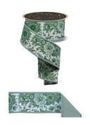 Green White Toile-Chinoiserie Floral/Fused (10 Yards)