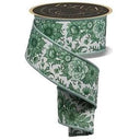 Green White Toile-Chinoiserie Floral/Fused (10 Yards)