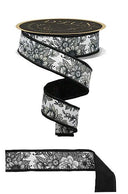 Black White Toile-Chinoiserie Floral/Fused (10 Yards)