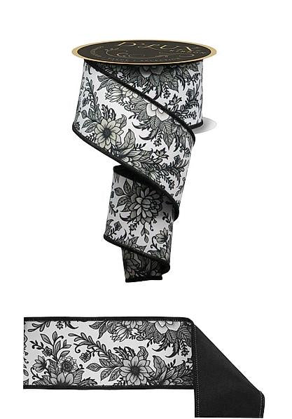 Black White Toile-Chinoiserie Floral/Fused (10 Yards)