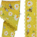 Yellow Bumble Bee Daisy Ribbon (10 Yards)