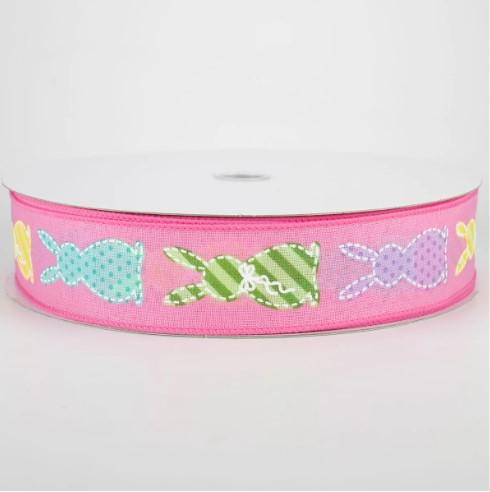 Pink Easter Bunny Patterns Ribbon 1.5 inch