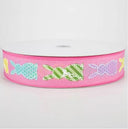 Pink Easter Bunny Patterns Ribbon 1.5 inch