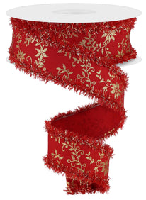 1.5" Red Gold Mini Poinsettia (10 Yards)