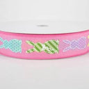 Pink Easter Bunny Patterns Ribbon 1.5 inch