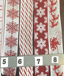 Red and White Christmas Wired Ribbon Collection, 10 Yard Roll