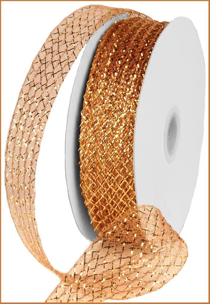 Deco Flex es 1.5" (10 Yards) Brown W/18K Gold Foil