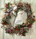 Winter Owl Wreath, Woodland Decor