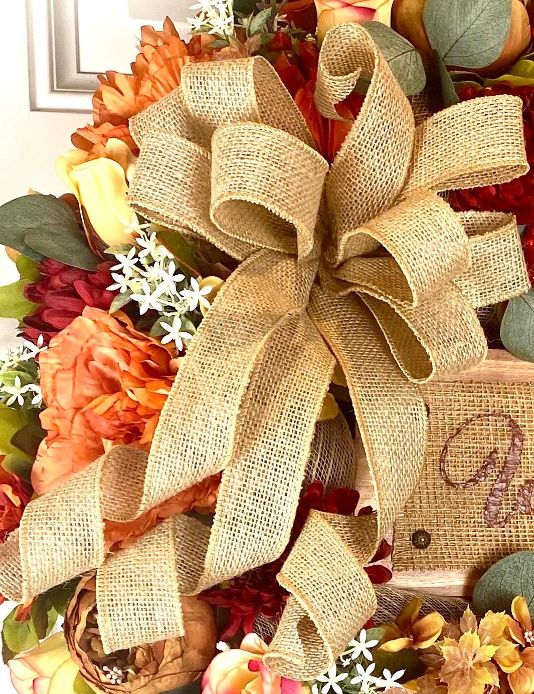 Everyday White Patriotic Memorial Wreath Front Door, Service Member, Military, Funeral