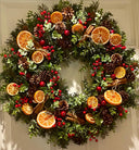 Fall-Winter Wreath with Bright Oranges, Apple Slices, Pinecones & Cinnamon Fragrance