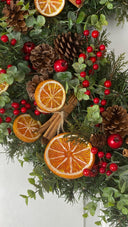 Fall-Winter Wreath with Bright Oranges, Apple Slices, Pinecones & Cinnamon Fragrance