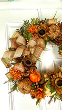 Fall Sunflower Wreath: Autumn Harvest Wreath