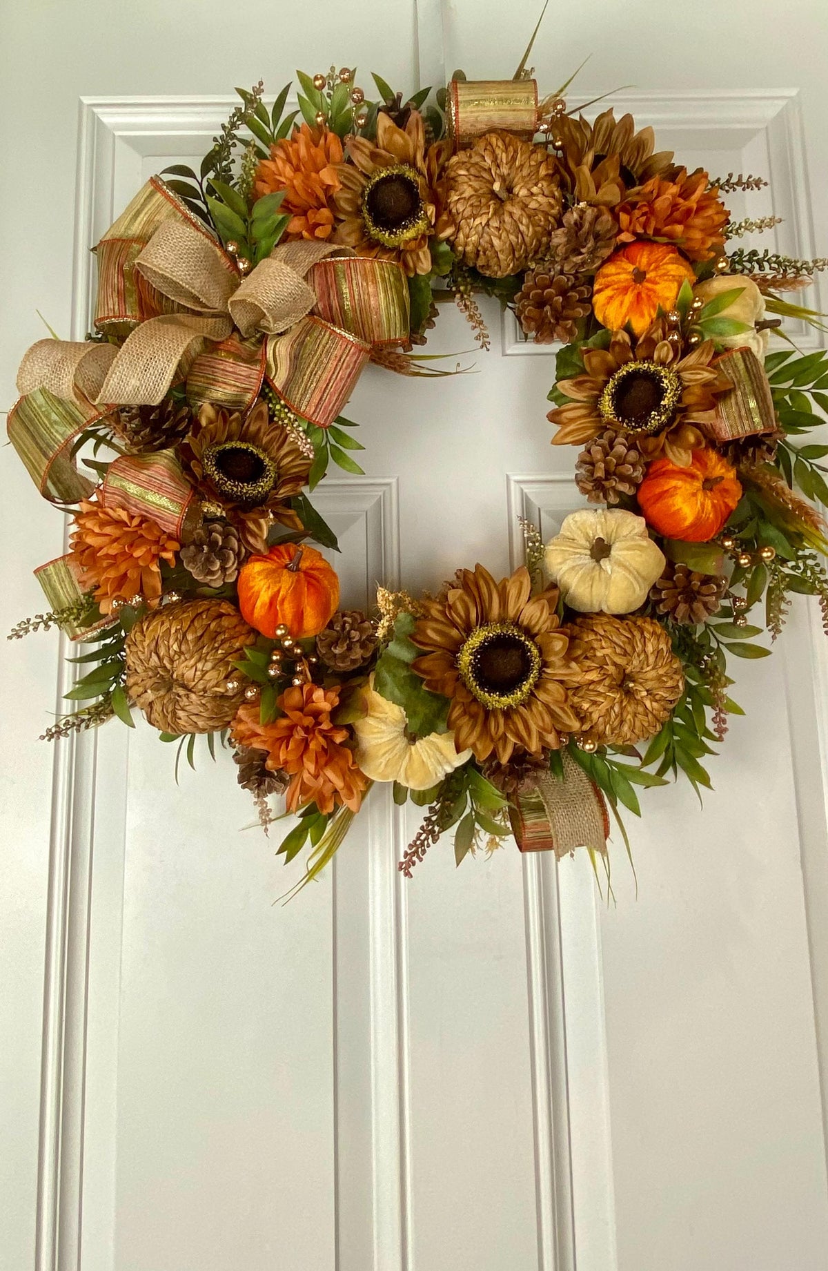 Fall Sunflower Wreath: Autumn Harvest Wreath