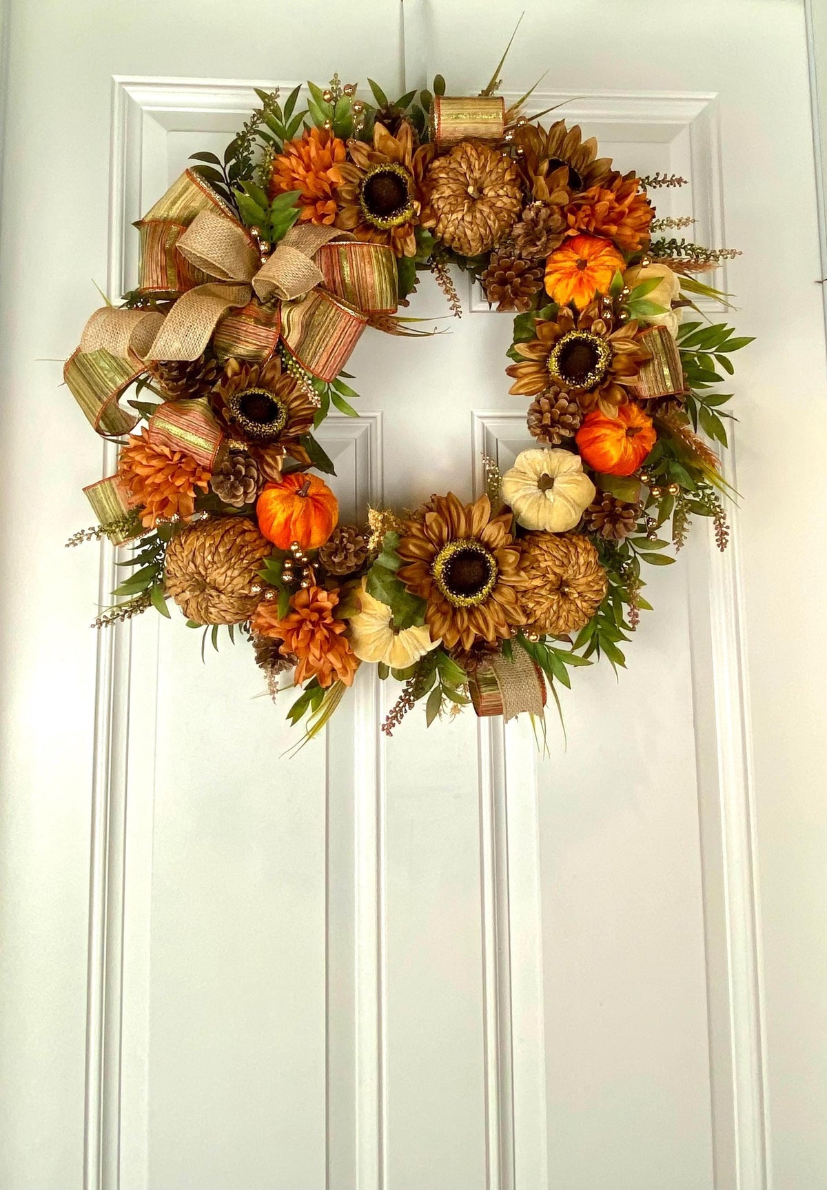 Fall Sunflower Wreath: Autumn Harvest Wreath