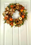 Fall Sunflower Wreath: Autumn Harvest Wreath