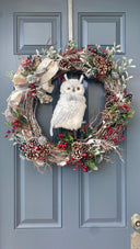 Winter Owl Wreath, Woodland Decor