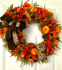 Pumpkin Sunflower Wreath: Wild Leopard Autumn Decor